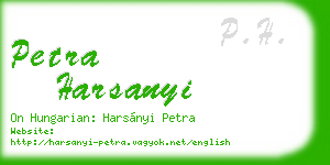 petra harsanyi business card