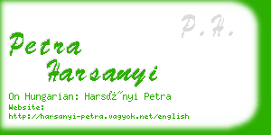 petra harsanyi business card
